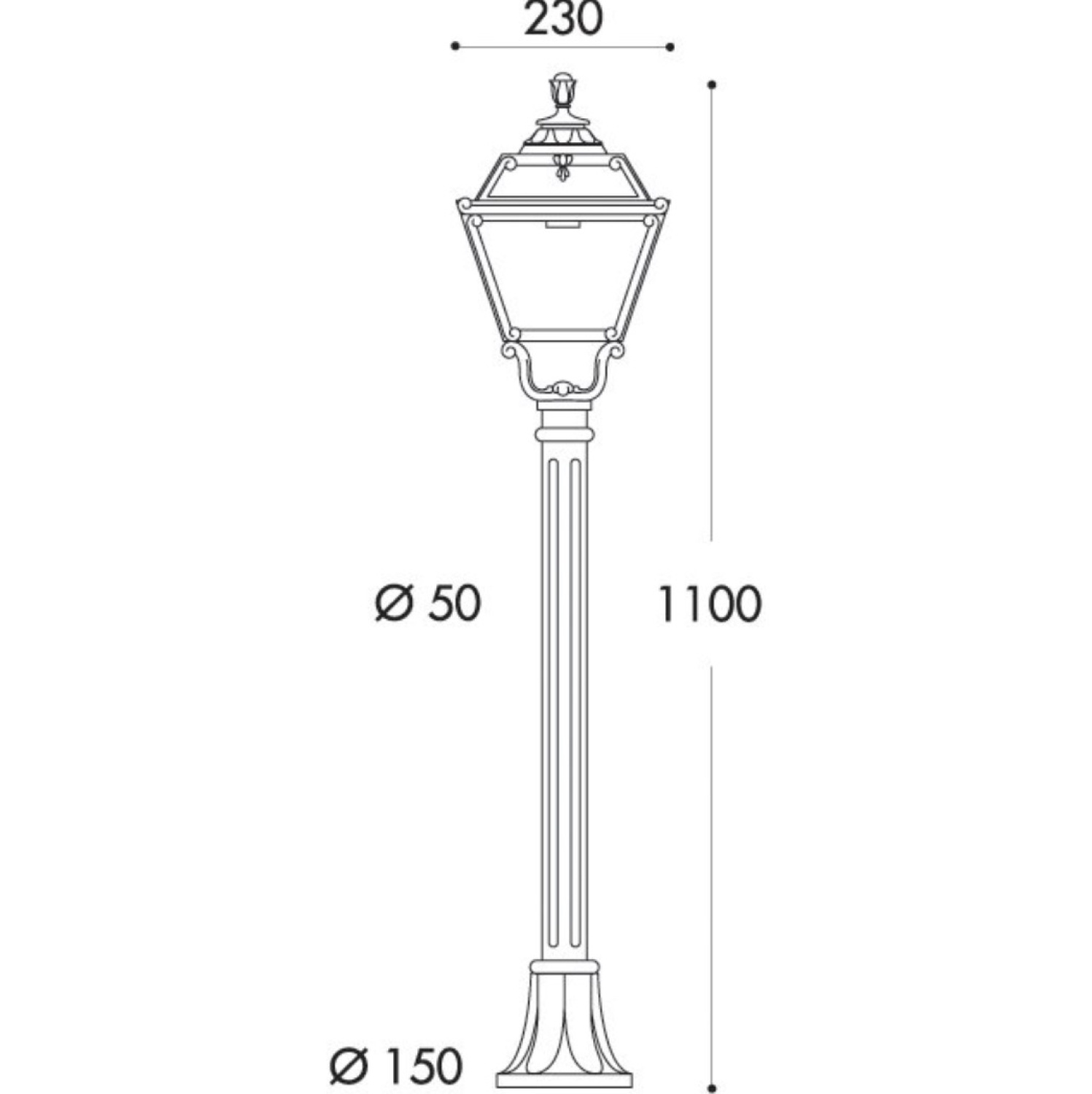 Fumagalli Mızar-Golia Beyaz 1100 mm Bahçe Armatür 3 Renk
