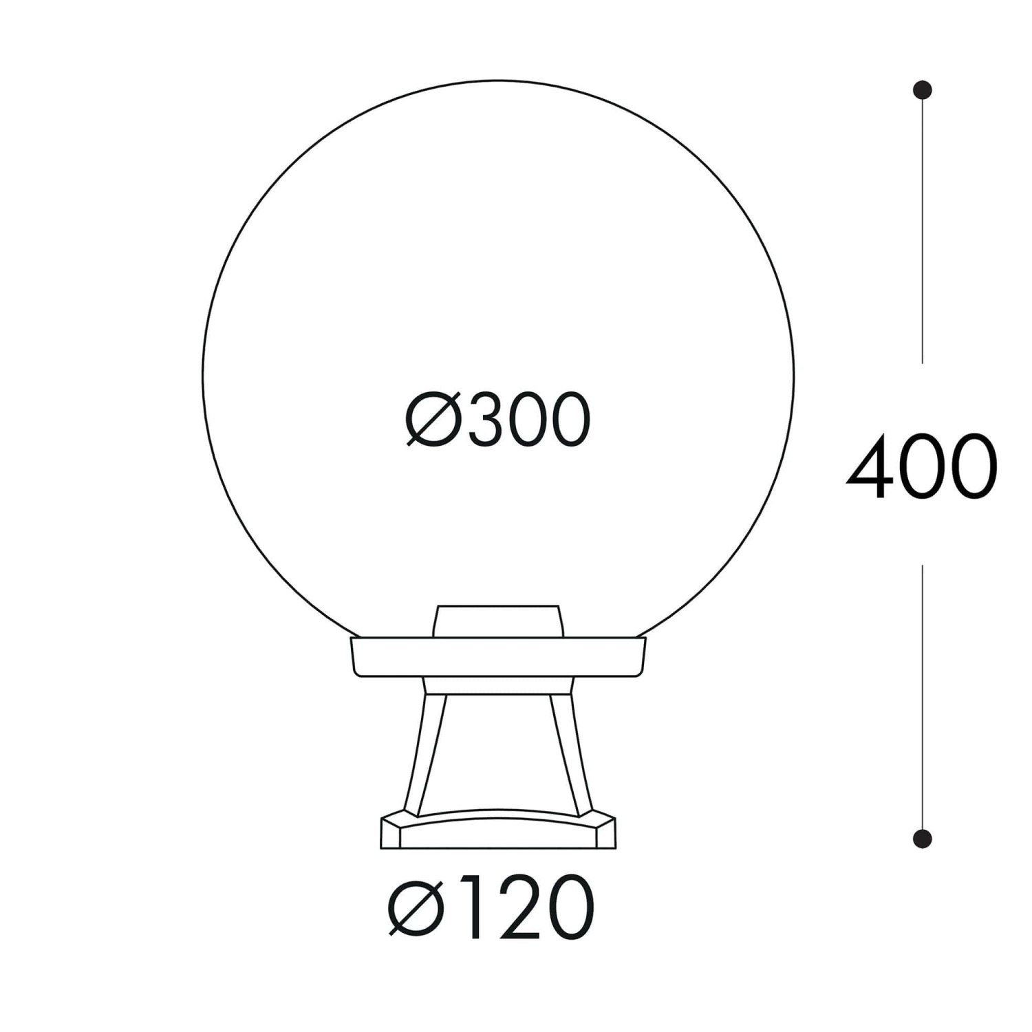 Fumagalli Disma-G300 Siyah Opal Bahçe Armatür E27