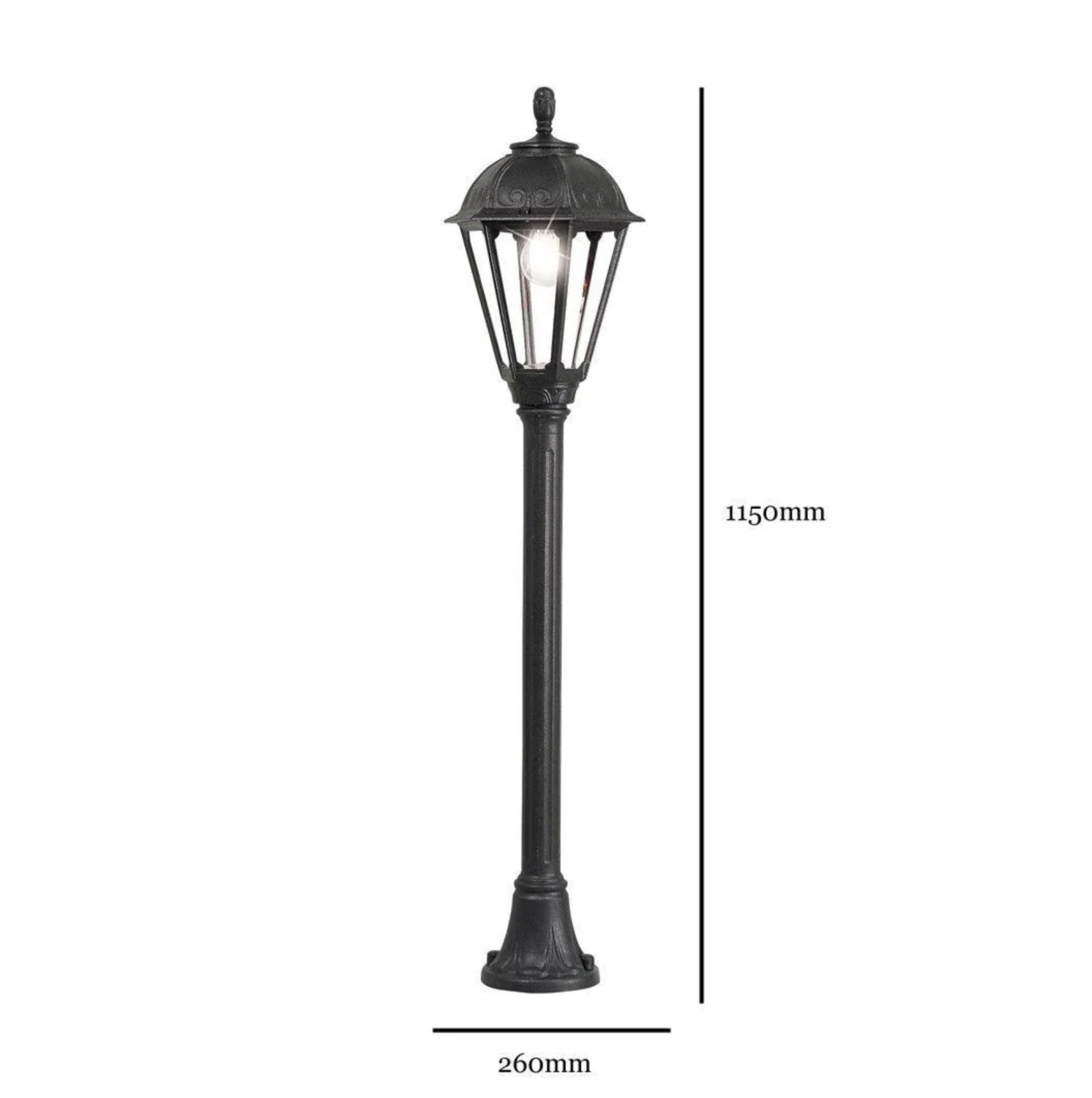 Fumagalli Mızar-Salem 1150 mm Siyah Led Bahçe Armatür 3 Renk