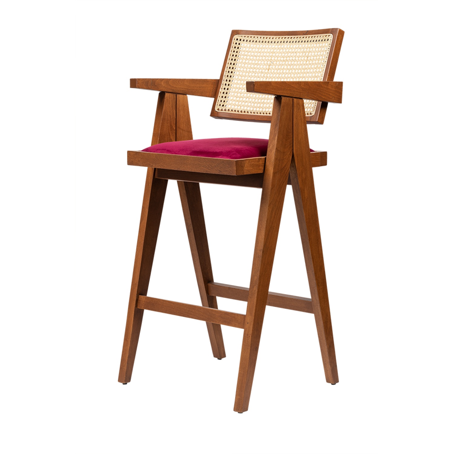 Luna Ahşap Bar sandalyesi hasırlı - MF-03-2501